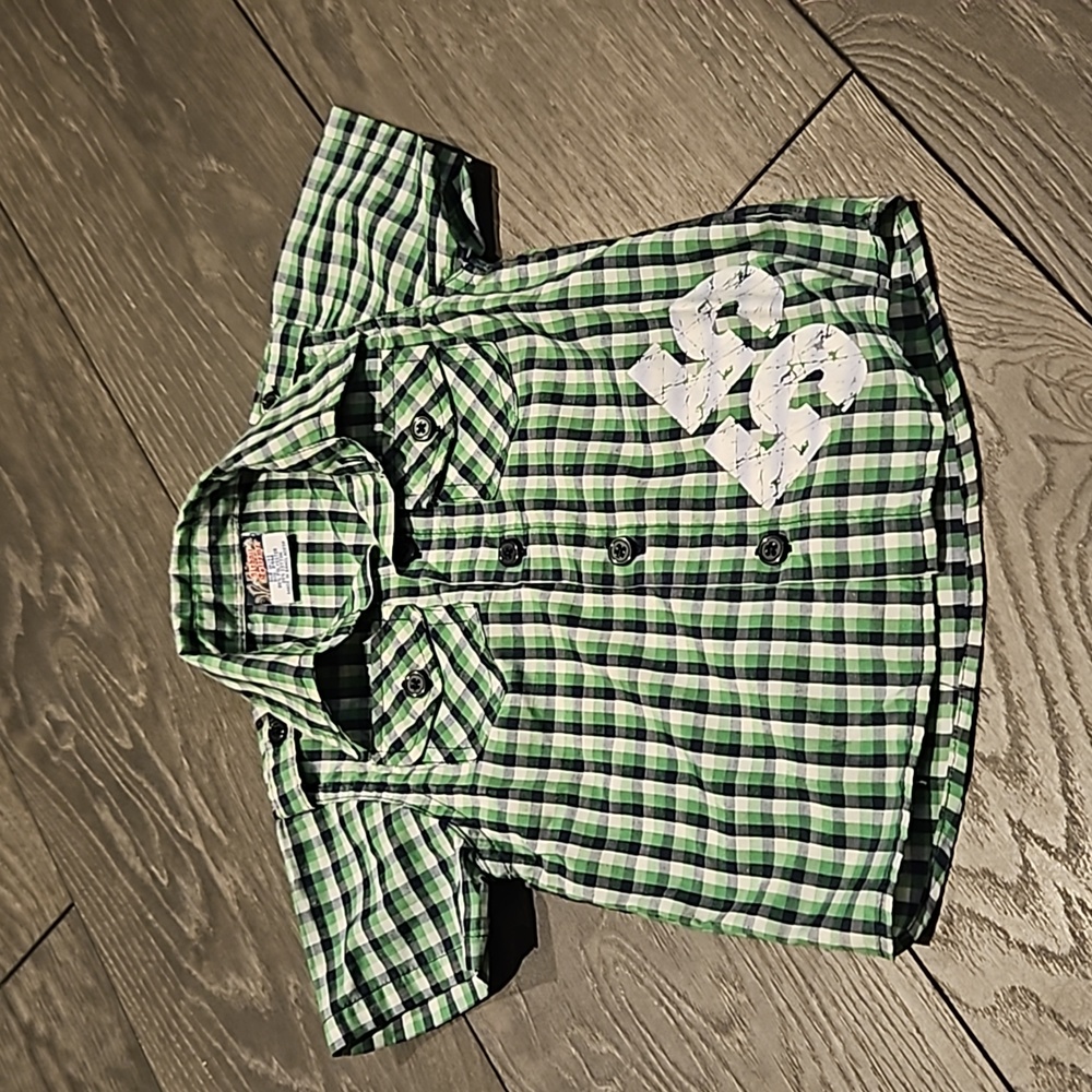 Urban extreme plaid button down 24 months shirt